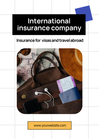 Advertisement for International Insurance Company Flayerデザインテンプレート
