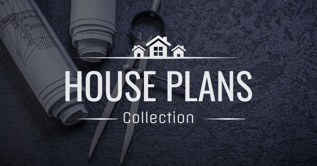 Designvorlage House plans collection with blueprints für Facebook AD