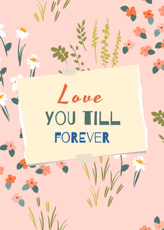 Quote about Eternal Love Postcard A6 Vertical Design Template