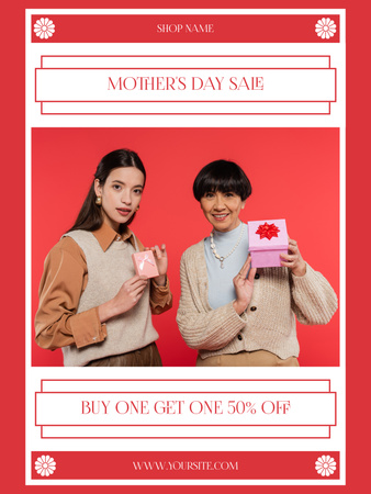 Modèle de visuel Maman et sa fille tenant des cadeaux pour la fête des mères - Poster US