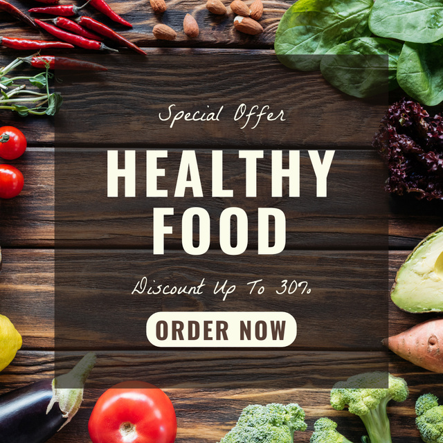 Special Offer on Healthy Food Instagram Design Template