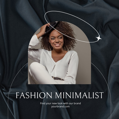 Muotimainos, jossa on tyylikäs afrikkalainen nainen kevyissä vaatteissa Instagram Design Template