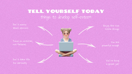 Tips to develop Self-Esteem Mind Mapデザインテンプレート