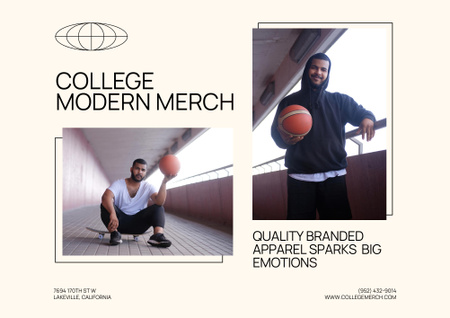 Platilla de diseño College Apparel and Merchandise Poster B2 Horizontal