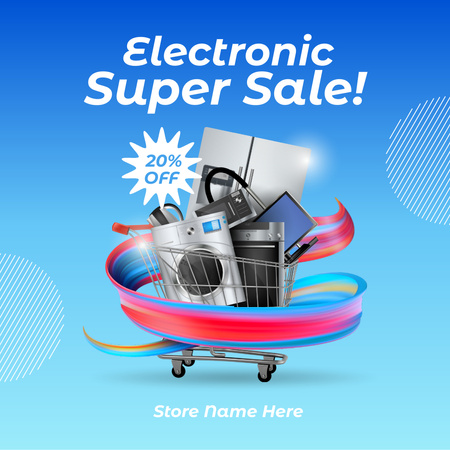 Super Sale on Electronics with Image of Home Appliances Instagram AD – шаблон для дизайна
