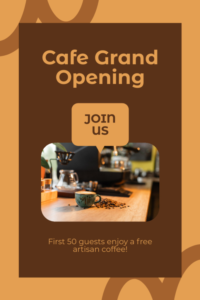 Plantilla de diseño de Ambient Cafe Opening Event With Promo Coffee Tumblr 