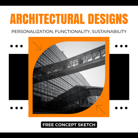 Ontwerpsjabloon van Instagram AD van Architectonisch ontwerpaanbod met modern stadsgebouw