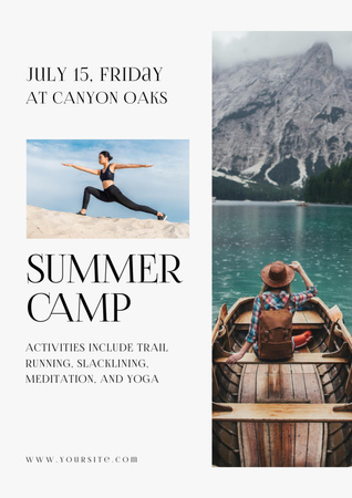 Ontwerpsjabloon van Poster A3 van Outdoor Summer Camp Announcement