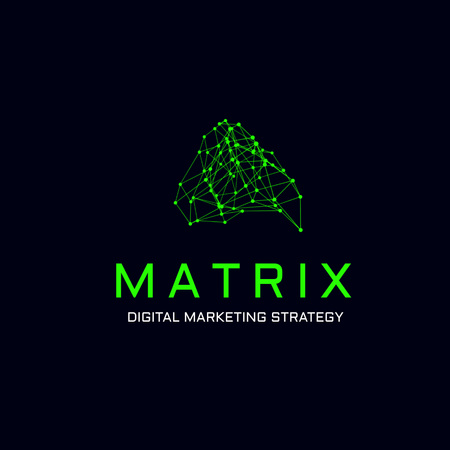 Designvorlage Emblem der Agentur für digitales Marketing auf Schwarz für Animated Logo