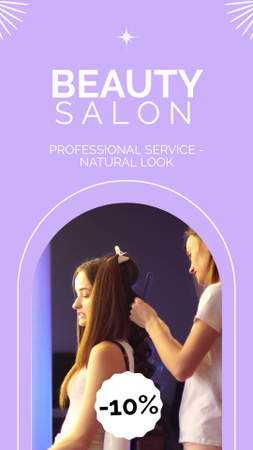 Beauty Salon Services From Professional With Discount Instagram Video Story Design Template