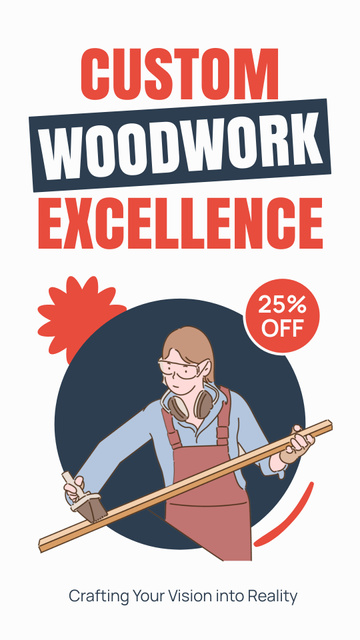 Designvorlage Services of Excellent Woodwork Services für Instagram Video Story