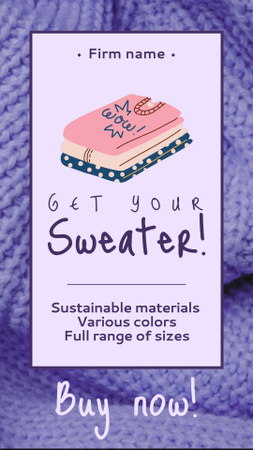 Warm Sweater Promotion With Illustration Instagram Video Story Design Template