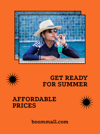 Designvorlage Affordable Price on Beach Essentials für Poster 36x48in