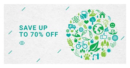 Szablon projektu Sale Discount Offer with Green Lifestyle Illustration Facebook AD