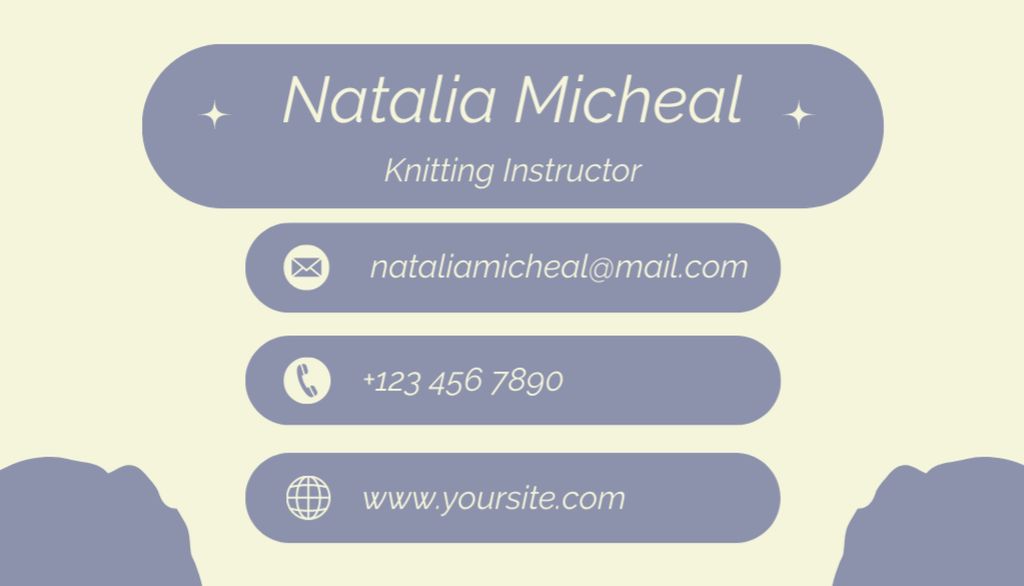 Knitting Course in Studio Business Card US Tasarım Şablonu