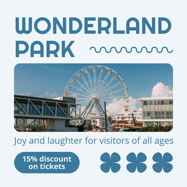 Plantilla de diseño de Joy In Amusement Park For Everyone With Discount Instagram AD 