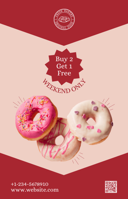 Ontwerpsjabloon van Recipe Card van Special Offer of Sweet Donuts