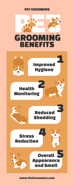 Plantilla de diseño de Pet Grooming Benefits Infographic 