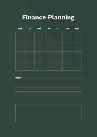 Weekly Finance Planner In Green Schedule Planner Design Template