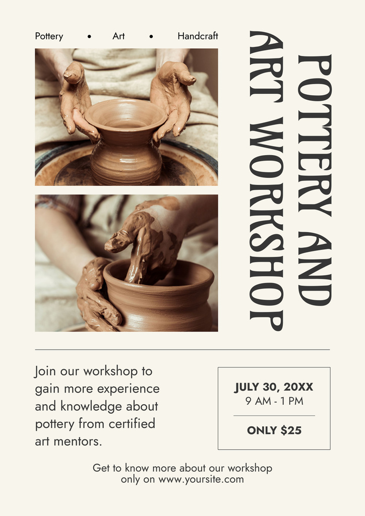 Pottery and Art Workshop's Ad Posterデザインテンプレート