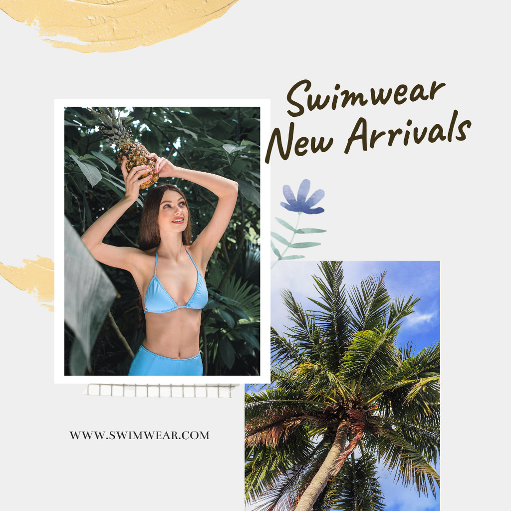 Ontwerpsjabloon van Instagram van Female Swimwear New Arrivals Announcement 