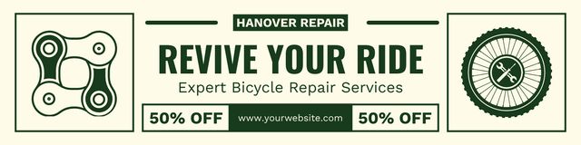 Bicycles Upgrade and Repair Twitter Design Template