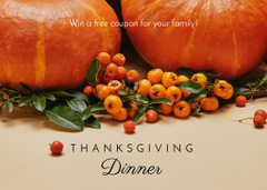 Thanksgiving Holiday Dinner with Orange Pumpkins and Berries