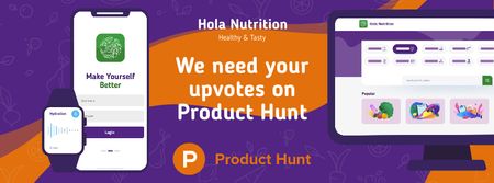 Product Hunt Education Platform Page on Screen Facebook cover Modelo de Design