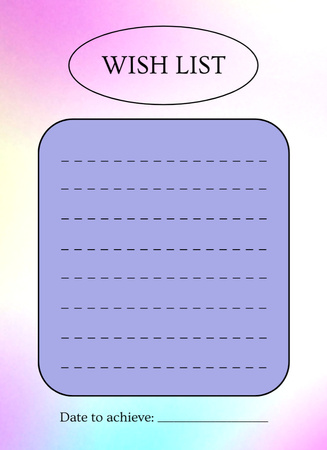 Designvorlage New Year Wish List Purple für Notepad 4x5.5in