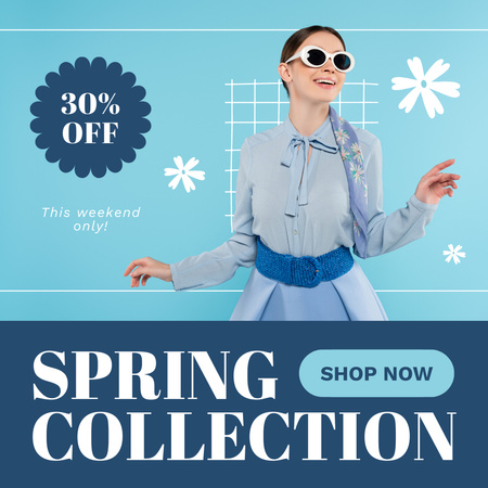 Szablon projektu Spring Collection Sale Announcement with Beautiful Young Woman Instagram AD