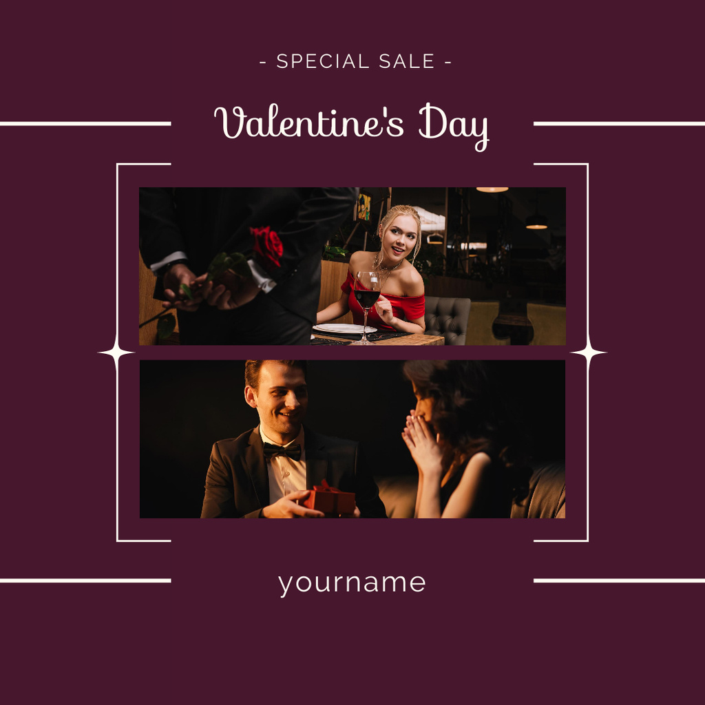 Valentine's Day Special Sale Collage Instagram AD Design Template