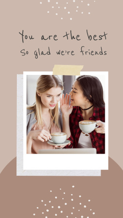 Two Women drinking Coffee Instagram Story Modelo de Design