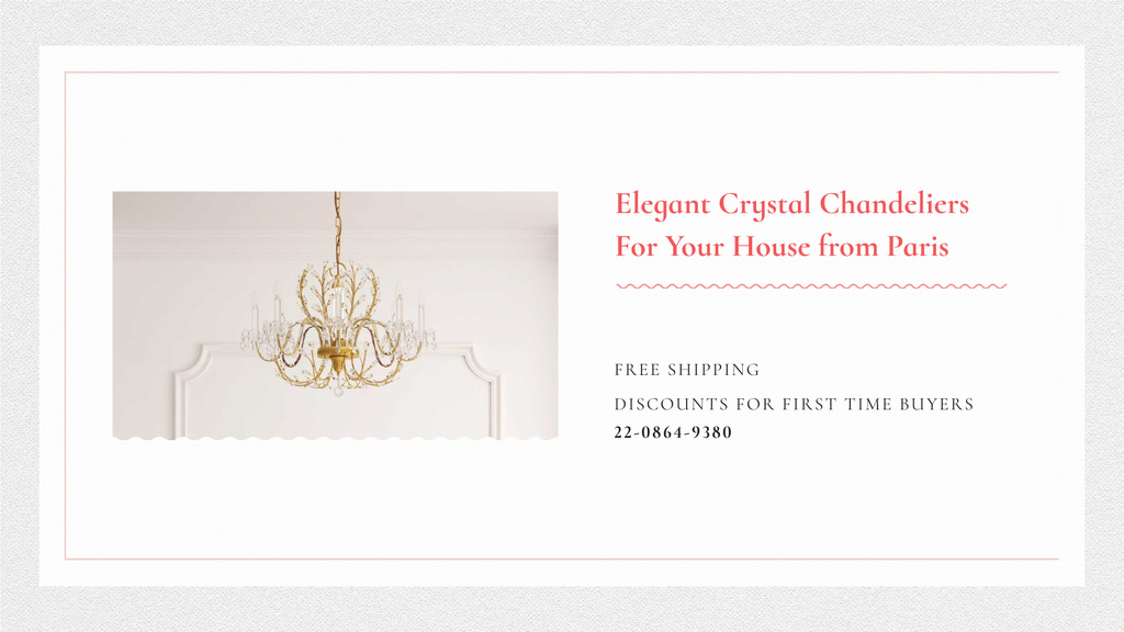 Ontwerpsjabloon van FB event cover van New Collection of Elegant Chandeliers for Home