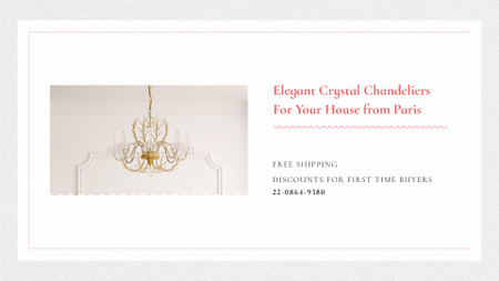 New Collection of Elegant Chandeliers for Home FB event cover Design Template