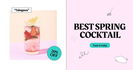 Best Spring Cocktails Facebook AD Design Template