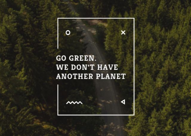 Citation about green planet Card Design Template