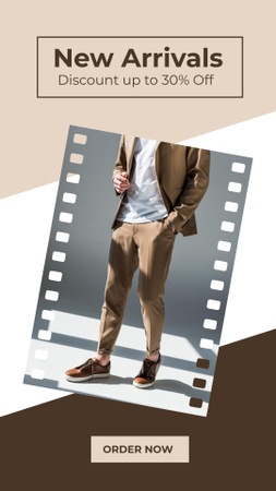 Designvorlage Fashion Male Clothes Ad with Man für Instagram Story