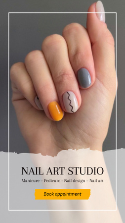 Nail Art Studio Services With Booking TikTok Video – шаблон для дизайну