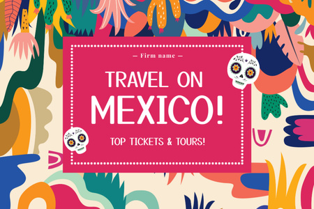 Travel Tour in Mexico Postcard 4x6in Design Template
