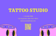Tattoo Studio Services With Cute Skull Illustration