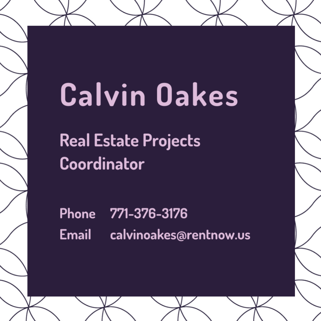 Real Estate Coordinator Ad with Geometric Pattern Square 65x65mm Design Template