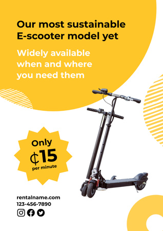Electric Scooter Rental Poster A3 Design Template