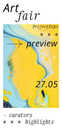 Template di design Art Trade Show Preview Announcement With Abstract Art Piece Flyer DIN Large