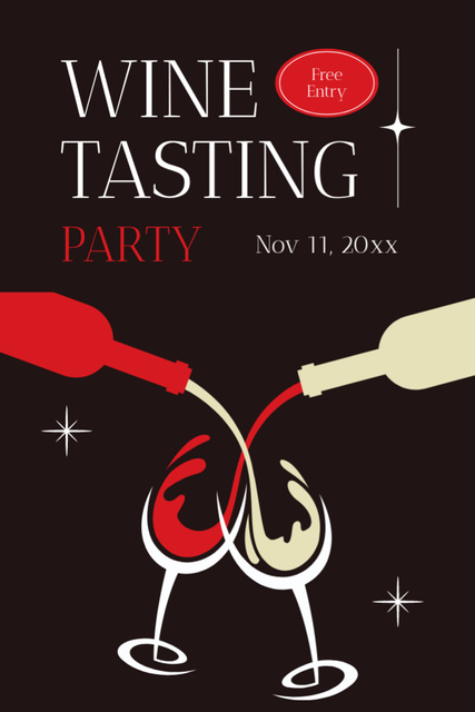 Wine Tasting Party Announcement Tumblrデザインテンプレート