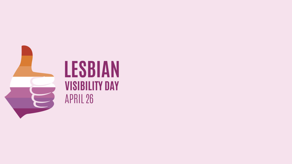 Lesbian Visibility Week with Gesture Thumbs Up Zoom Background Modelo de Design