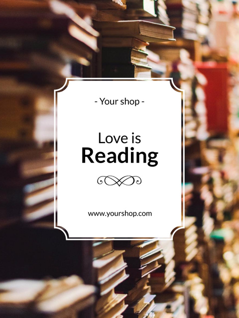 Plantilla de diseño de Reading Inspiration Books on Shelves Poster US 