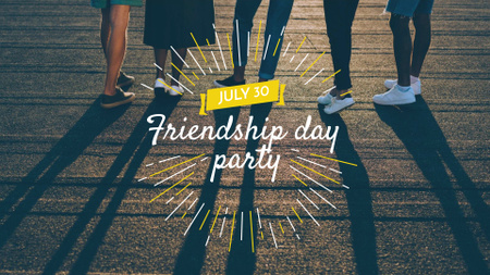 Friendship Day Party Announcement FB event cover tervezősablon