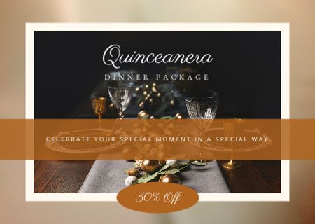 Special Offer for Celebration Quinceañera Card Design Template