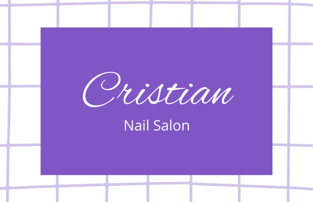 Nail Salon Loyalty Purple Business Card 85x55mm Design Template