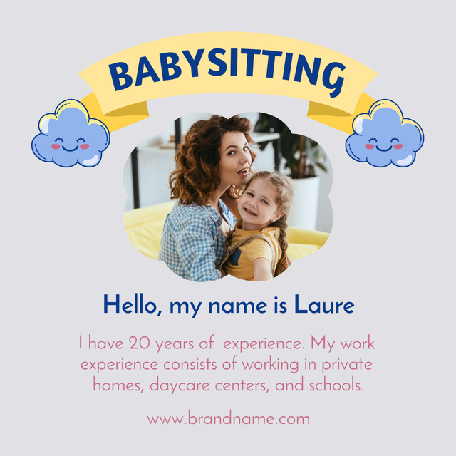 Designvorlage Responsible Babysitting Introduction Information für Instagram